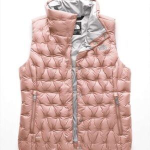 The North Face Pink Quilted Vest with High Collar